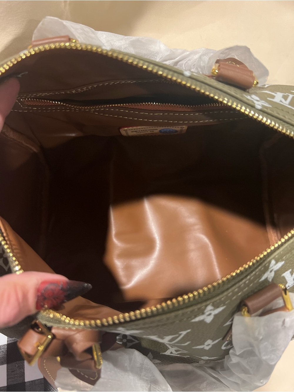 Elegant Fashion Green Monogram Satchel(30) with Pouch - NWOT - Picture 14 of 17